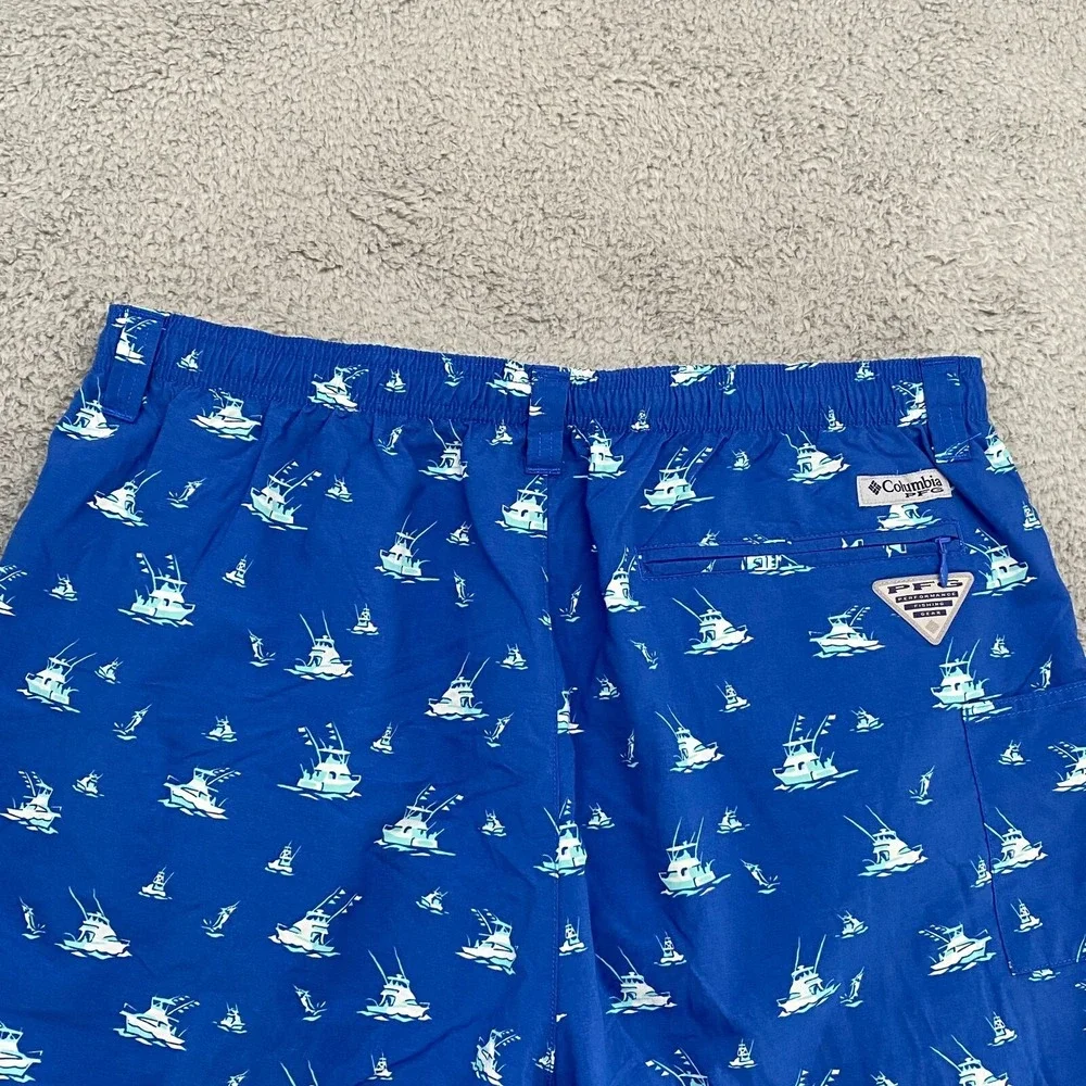 Columbia PFG Swim Trunks Mens Large Fish‎ Mesh Lined Beach Fishing Boat